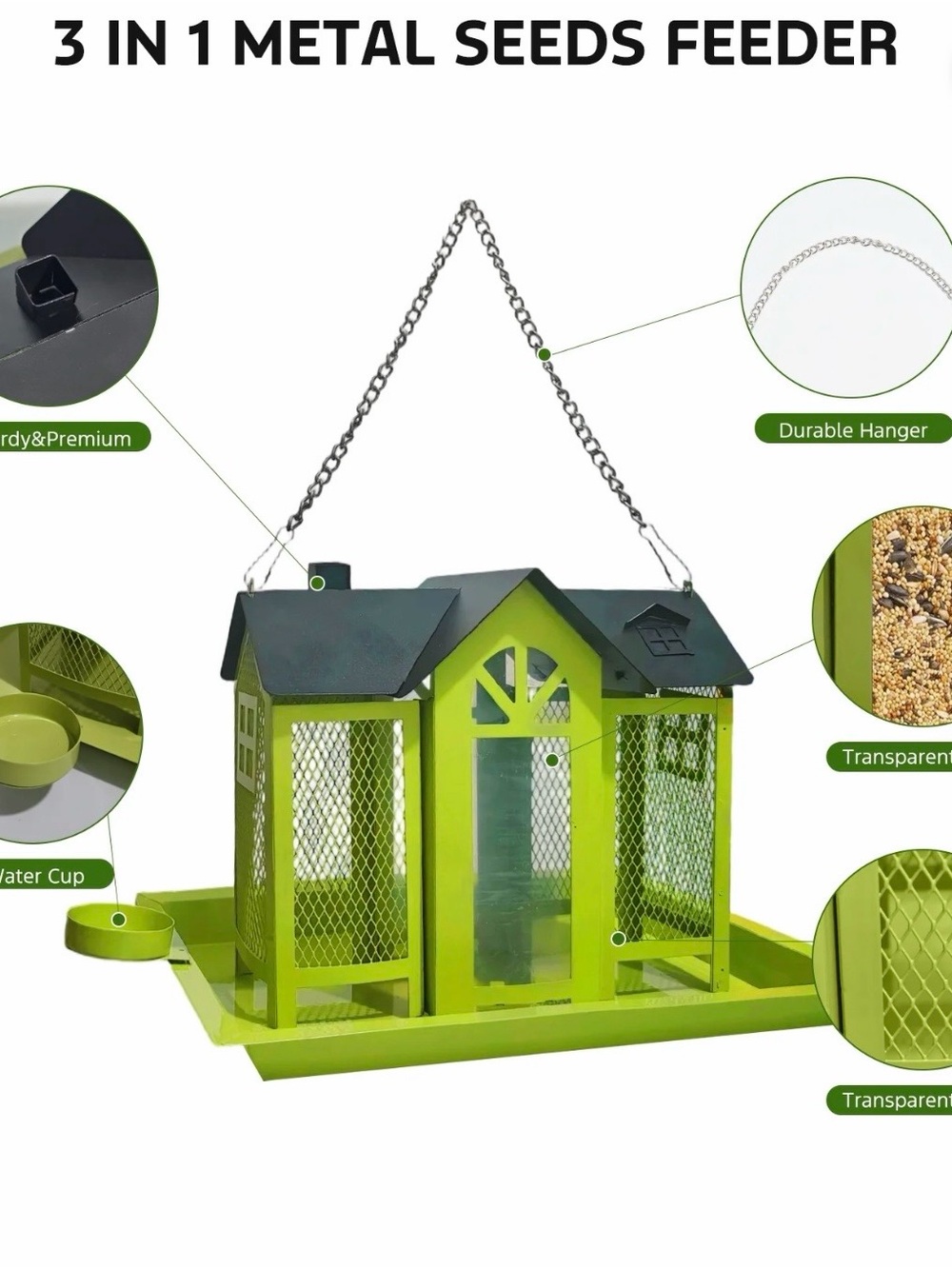 Outdoor Metal Mesh Wild Bird Feeder House - Picture 5 of 13